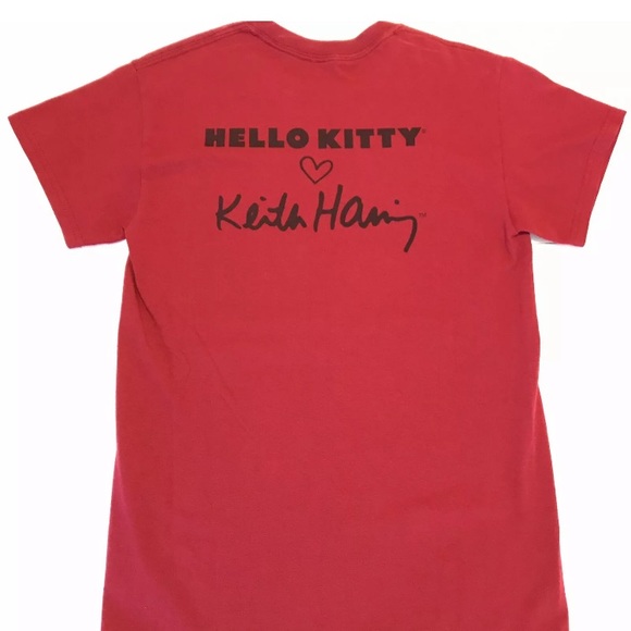 Hello Kitty x Keith Haring T-Shirt Small NWT Red - Picture 5 of 8